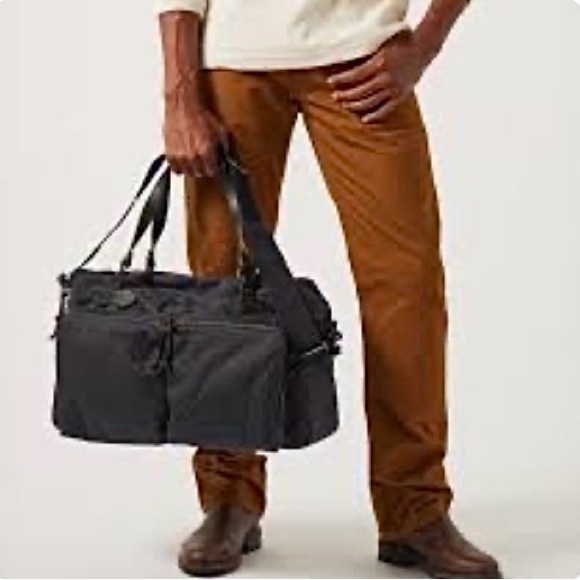 Filson 48hr Tin Cloth Duffel Bag Trolly Strap Bridle Leather Timeless Unisex - Picture 3 of 16